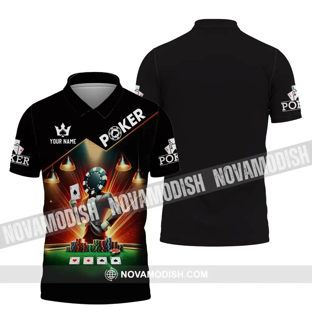 Unisex Shirt - Custom Text Poker Polo / S T-Shirt
