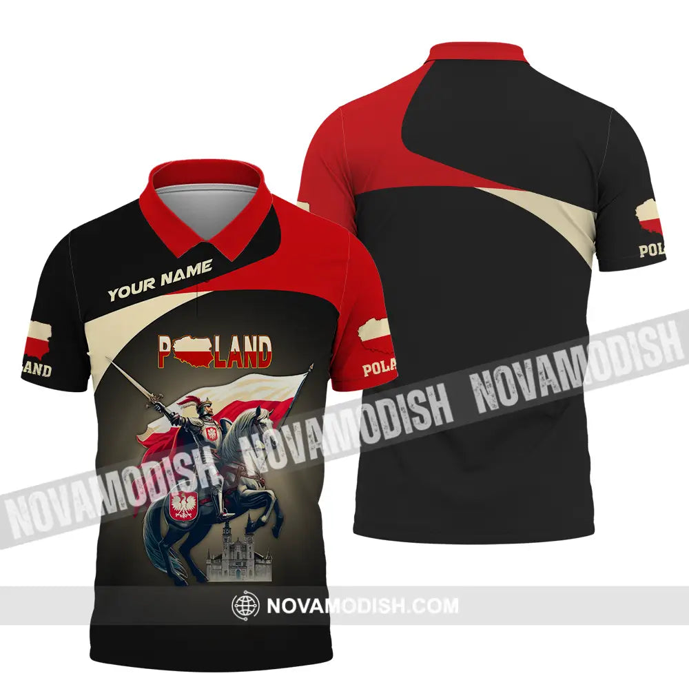 Unisex Shirt - Custom Text Poland Polo / S T-Shirt