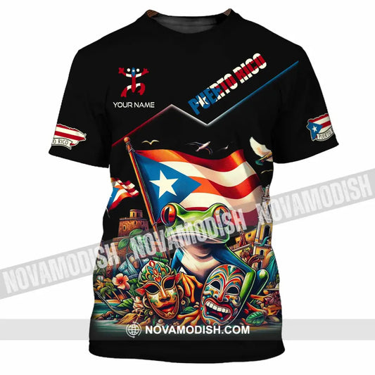 Unisex Shirt - Custom Text Shirt Puerto Rico Shirt T-Shirt / S T-shirt