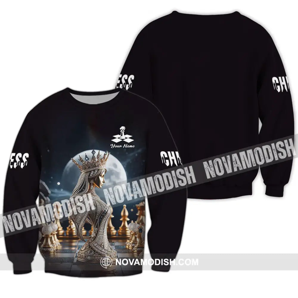 Unisex Shirt - Custom Text Shirt Queen Chess Long Sleeve / S T-shirt