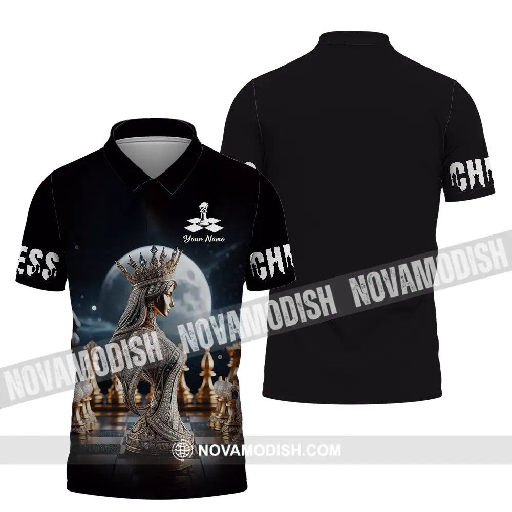 Unisex Shirt - Custom Text Shirt Queen Chess Polo Shirt / S T-shirt
