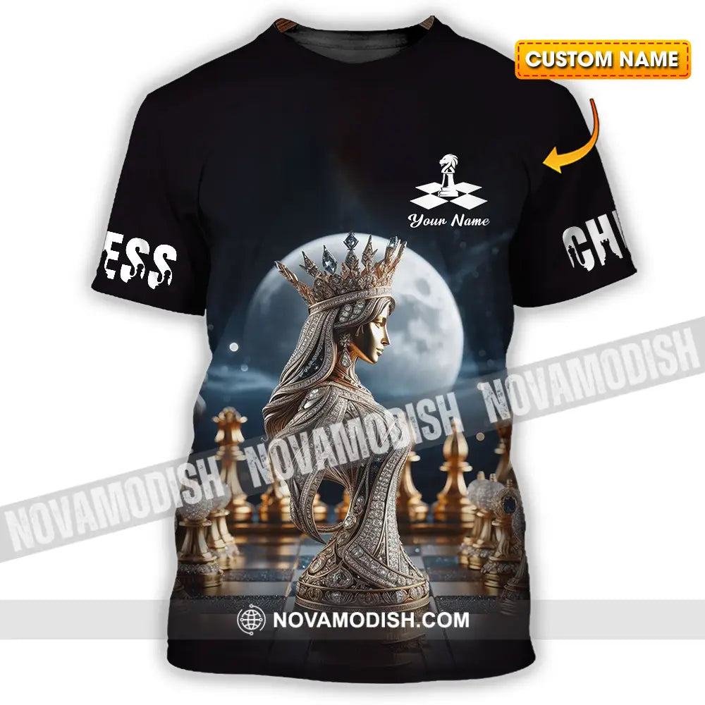 Unisex Shirt - Custom Text Shirt Queen Chess T-shirt