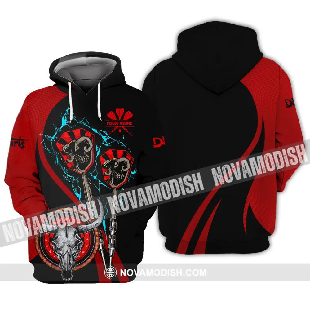 Unisex Shirt - Custom Text Red Buffalo Darts Player Sport Shirt Hoodie / S T-shirt