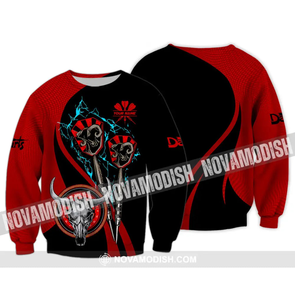 Unisex Shirt - Custom Text Red Buffalo Darts Player Sport Shirt Long Sleeve / S T-shirt
