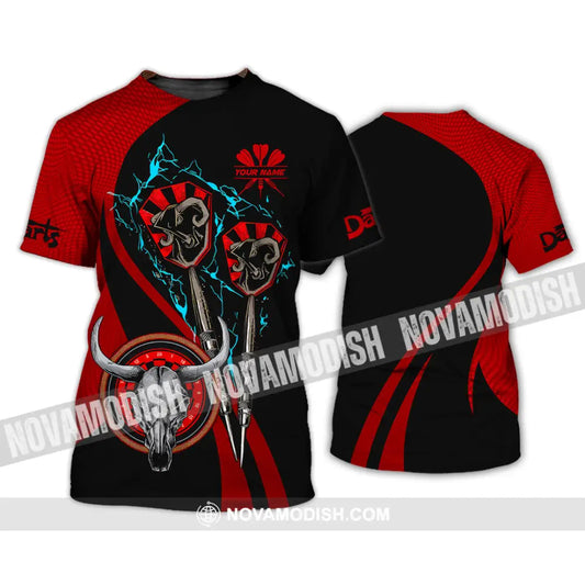 Unisex Shirt - Custom Text Red Buffalo Darts Player Sport Shirt T-Shirt / S T-shirt