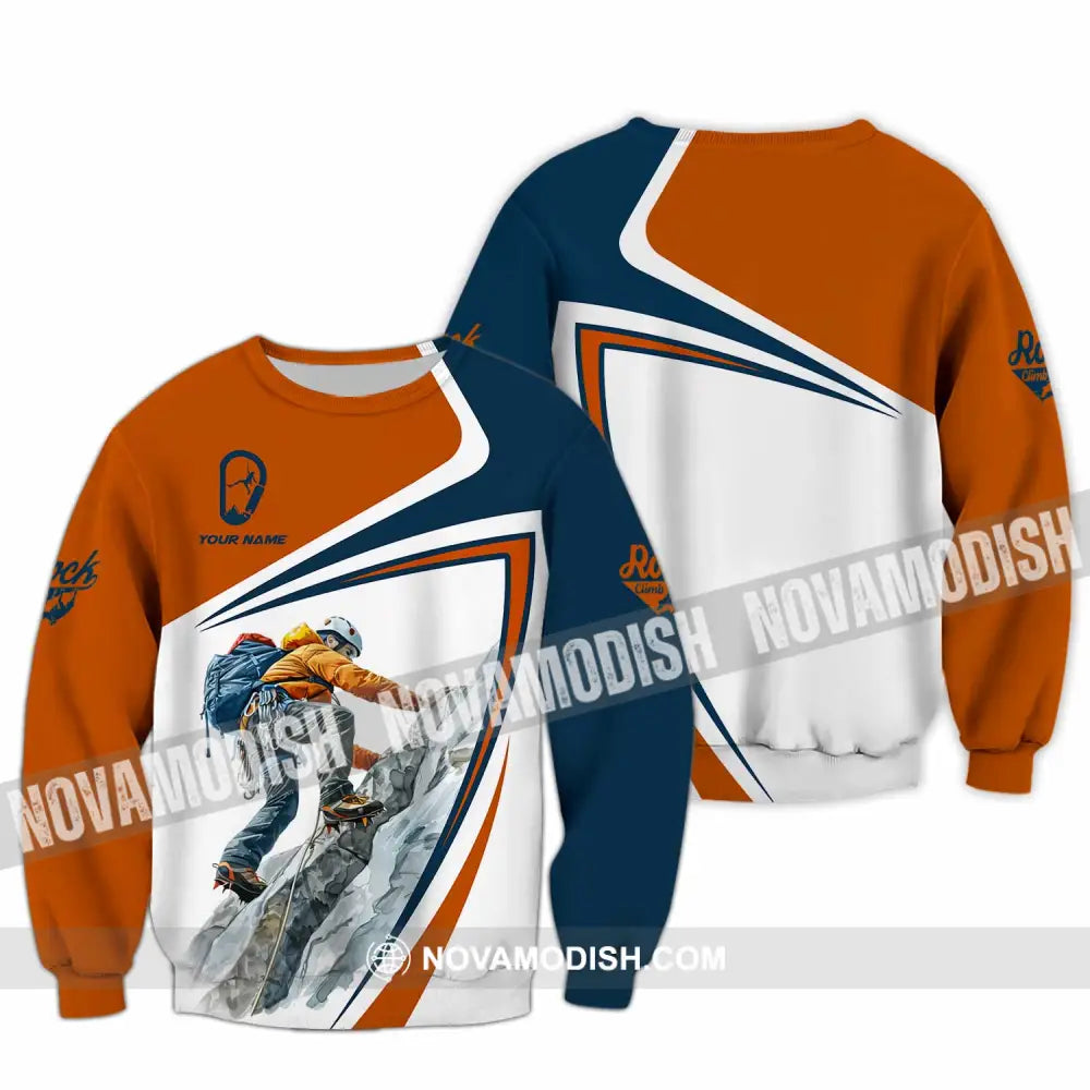 Unisex Shirt - Custom Text Shirt Rock Climb Long Sleeve / S T-shirt
