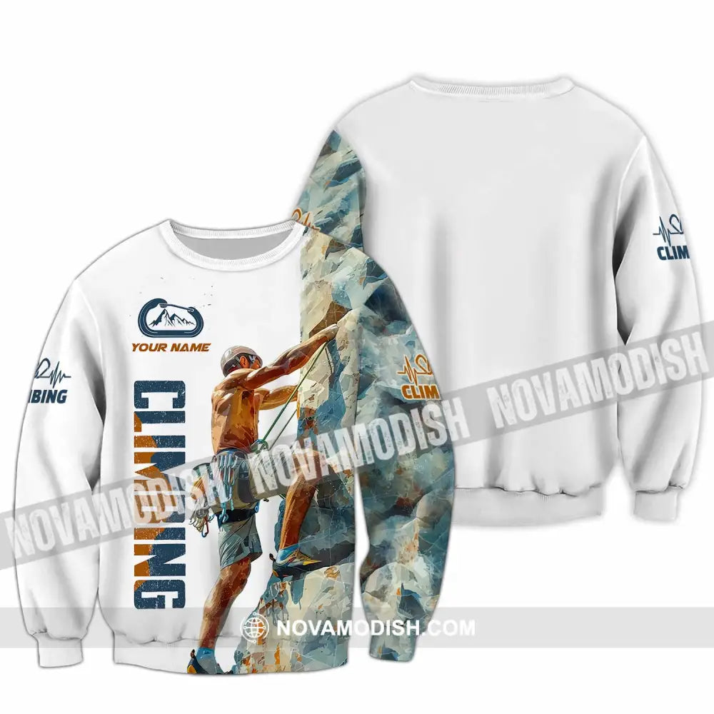 Unisex Shirt - Custom Text Shirt Rock Climbing Long Sleeve / S T-shirt