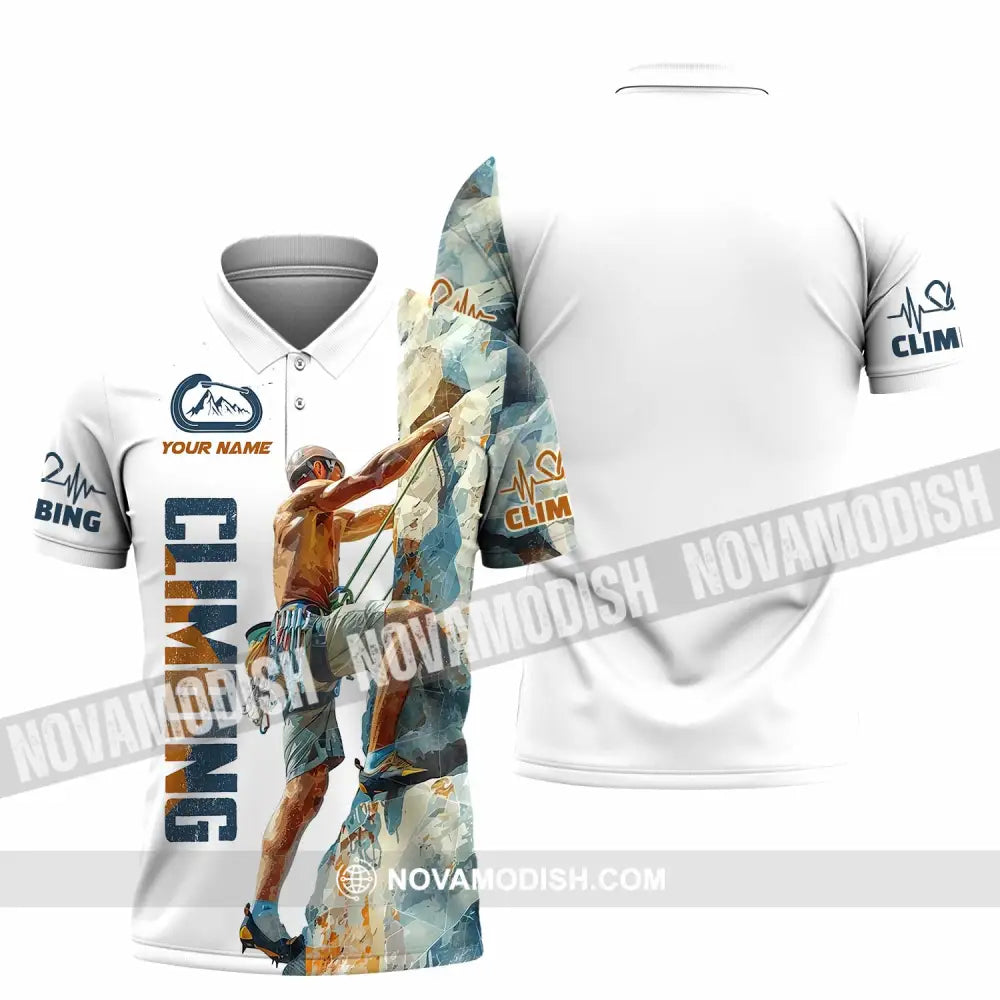 Unisex Shirt - Custom Text Shirt Rock Climbing Polo Shirt / S T-shirt
