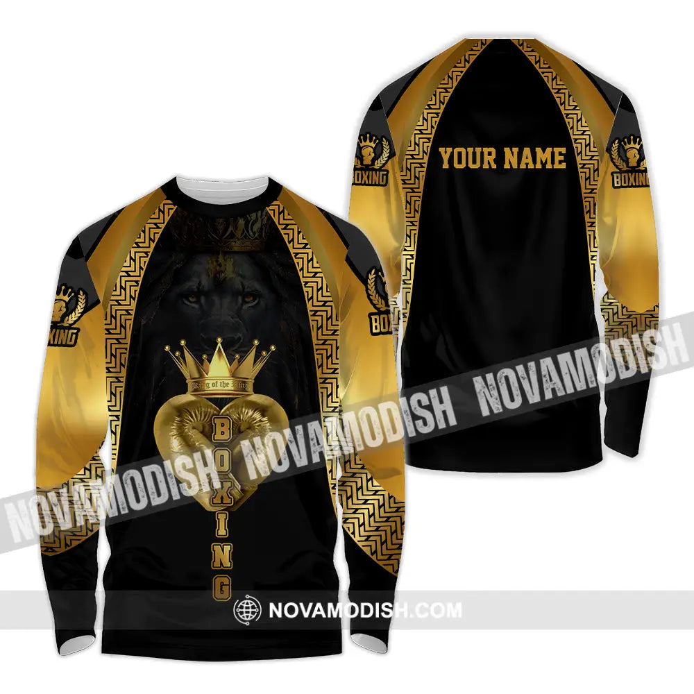 Unisex Shirt - Custom Text Shirt Royal Boxing Shirt Long Sleeve Shirt / S T-shirt