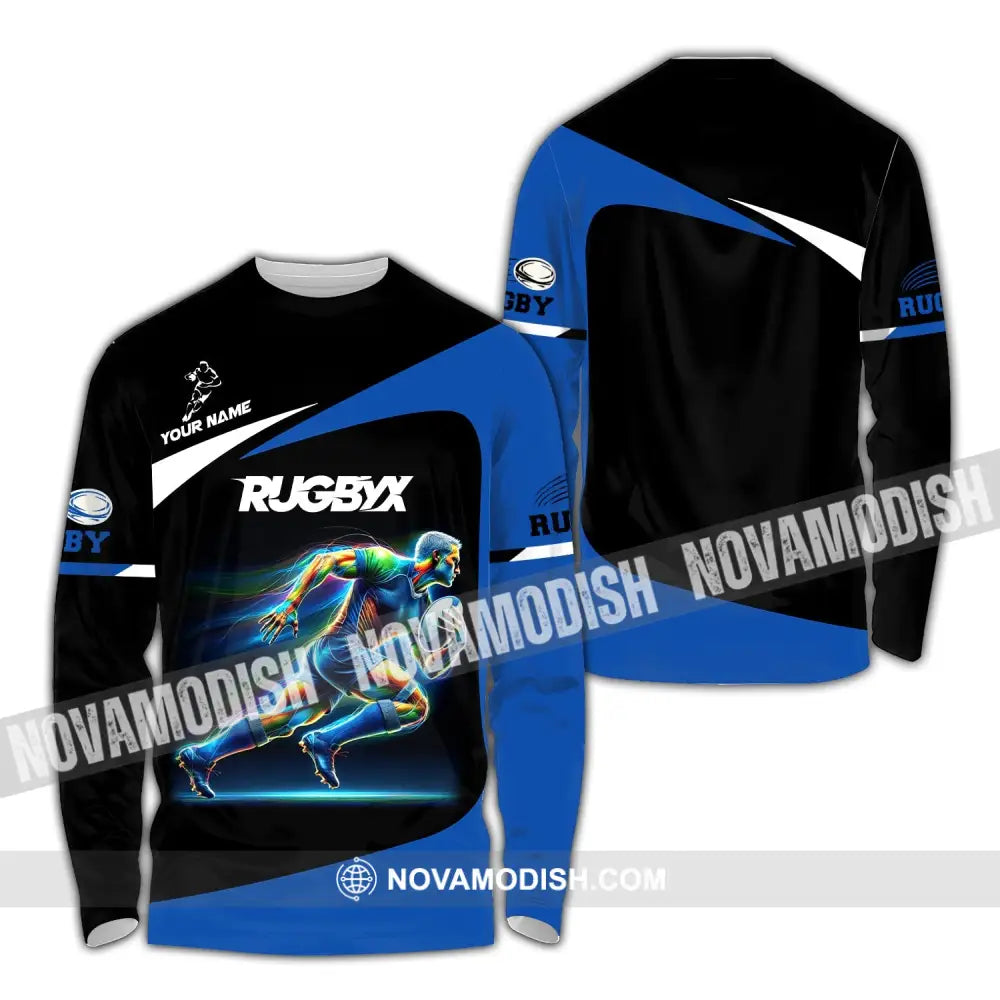 Unisex Shirt - Custom Text Rugby Long Sleeve / S T-Shirt