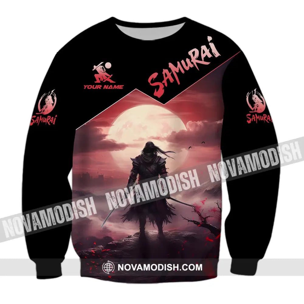 Unisex Shirt - Custom Text Samurai Long Sleeve / S T-Shirt