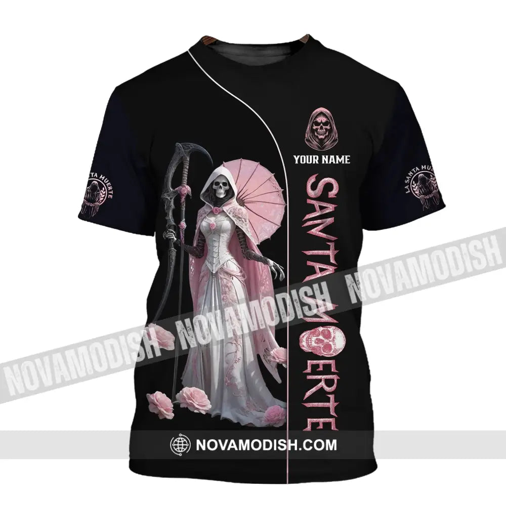 Unisex Shirt - Custom Text Santa Muerte T-Shirt / S T-Shirt