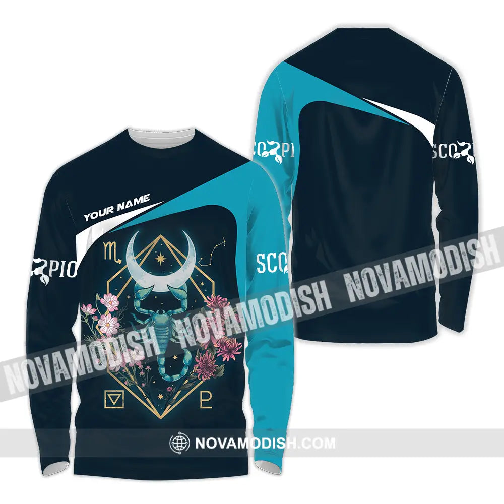 Unisex Shirt - Custom Text Shirt Scorpio Long Sleeve Shirt / S T-shirt