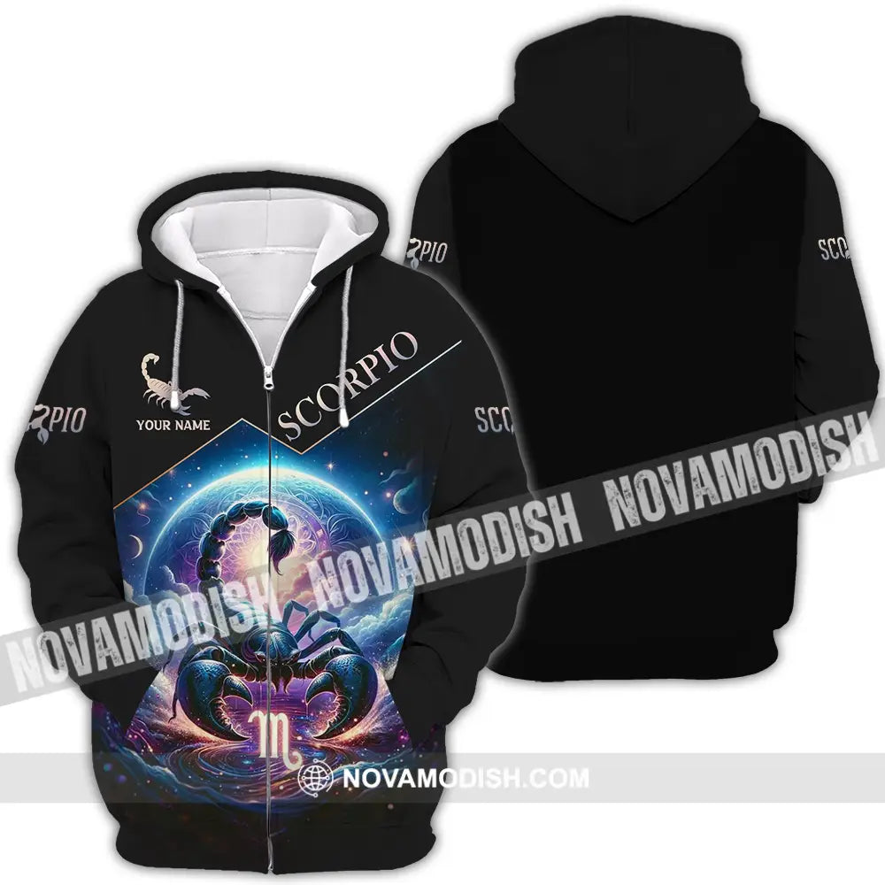 Unisex Shirt - Custom Text Shirt Scorpio Zipper Hoodie / S T-shirt