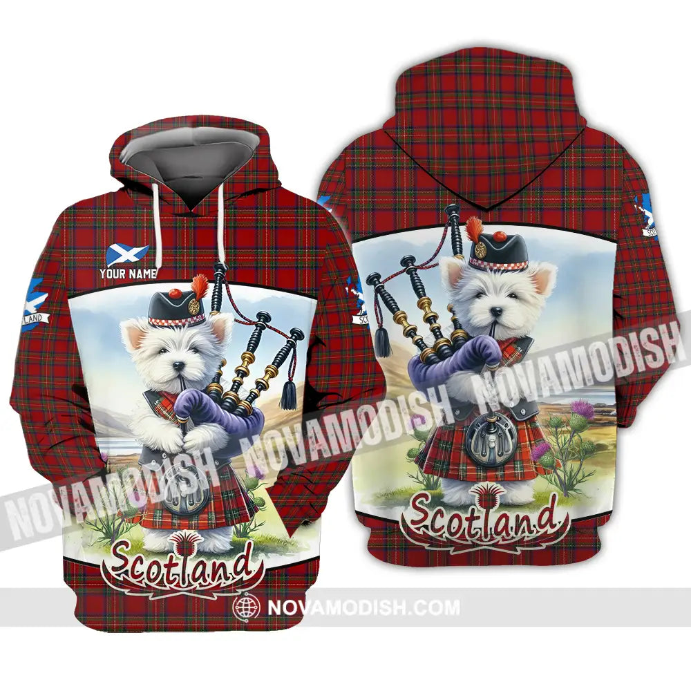 Unisex Shirt - Custom Text Shirt Scotland Dog Shirt Hoodie / S T-shirt