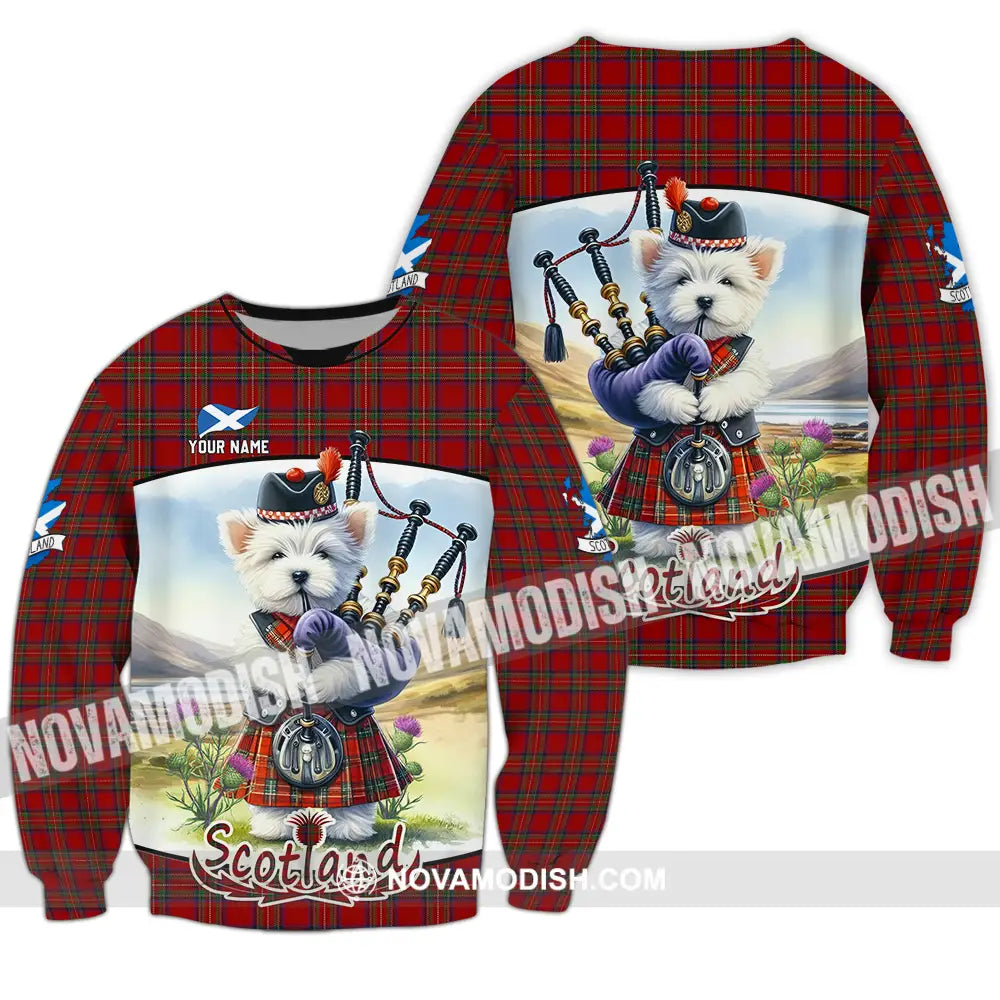 Unisex Shirt - Custom Text Shirt Scotland Dog Shirt Long Sleeve / S T-shirt
