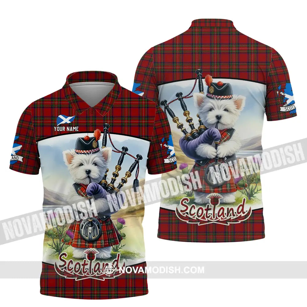 Unisex Shirt - Custom Text Shirt Scotland Dog Shirt Polo Shirt / S T-shirt