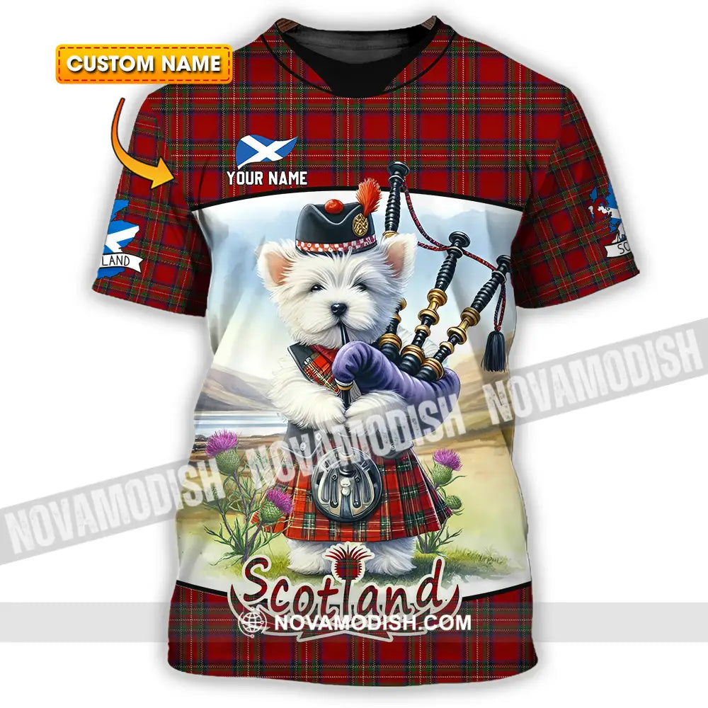 Unisex Shirt - Custom Text Shirt Scotland Dog Shirt T-shirt
