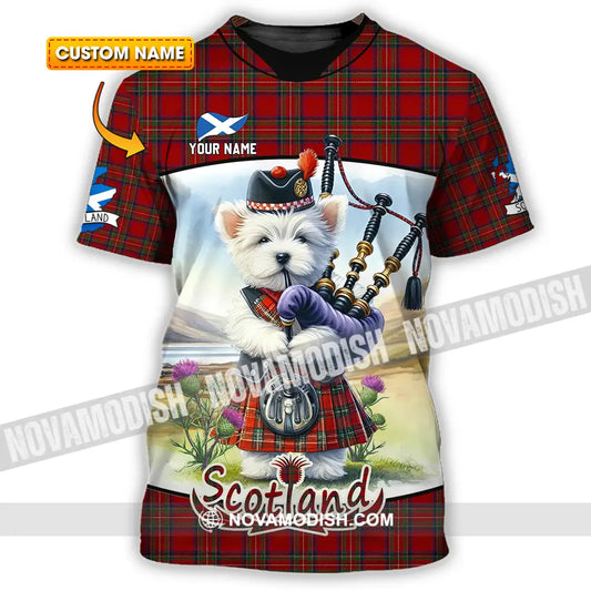 Unisex Shirt - Custom Text Shirt Scotland Dog Shirt T-shirt
