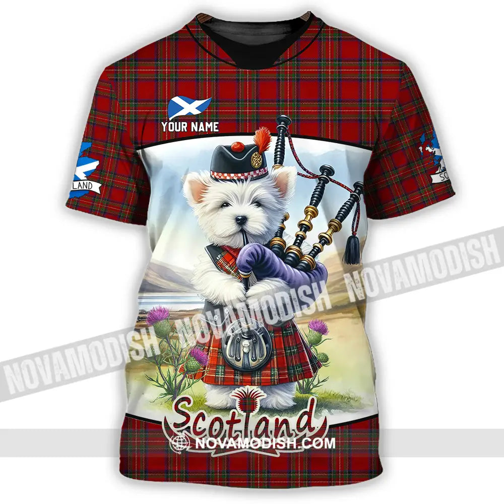 Unisex Shirt - Custom Text Shirt Scotland Dog Shirt T-Shirt / S T-shirt