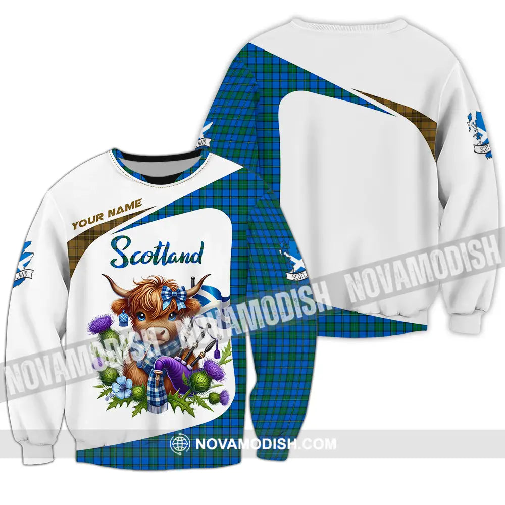 Unisex Shirt - Custom Text Shirt Scotland Highland Cow Shirt Long Sleeve / S T-shirt