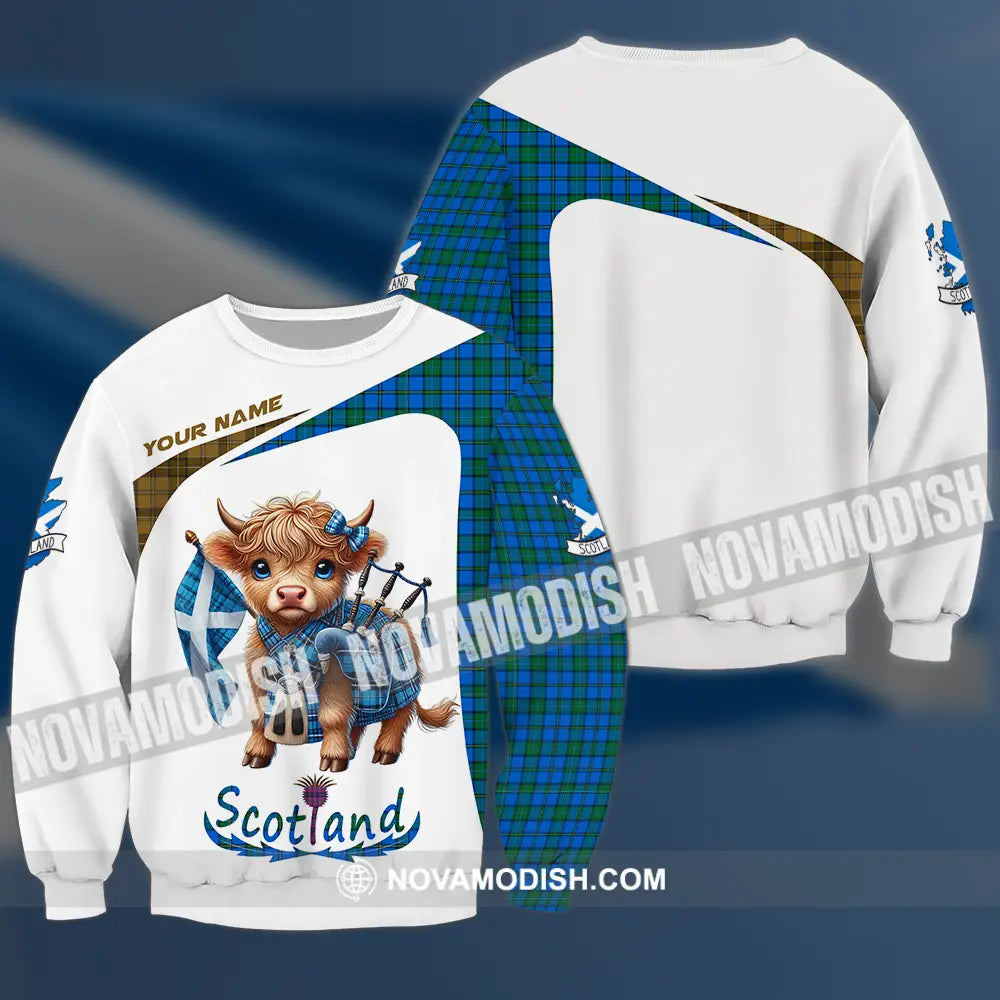 Unisex Shirt - Custom Text Shirt Scotland Highland Cow Shirt Long Sleeve / S T-shirt