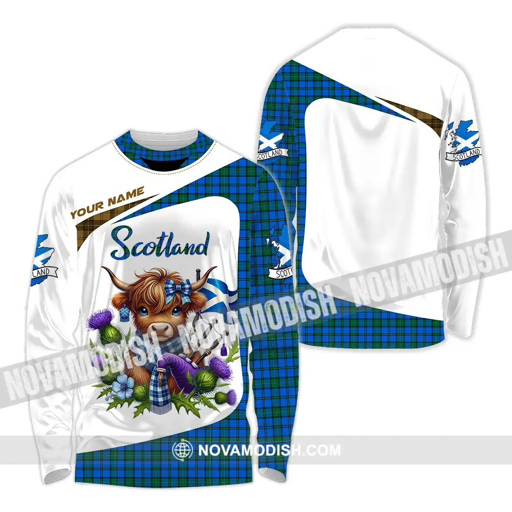 Unisex Shirt - Custom Text Shirt Scotland Highland Cow Shirt Long Sleeve Shirt / S T-shirt