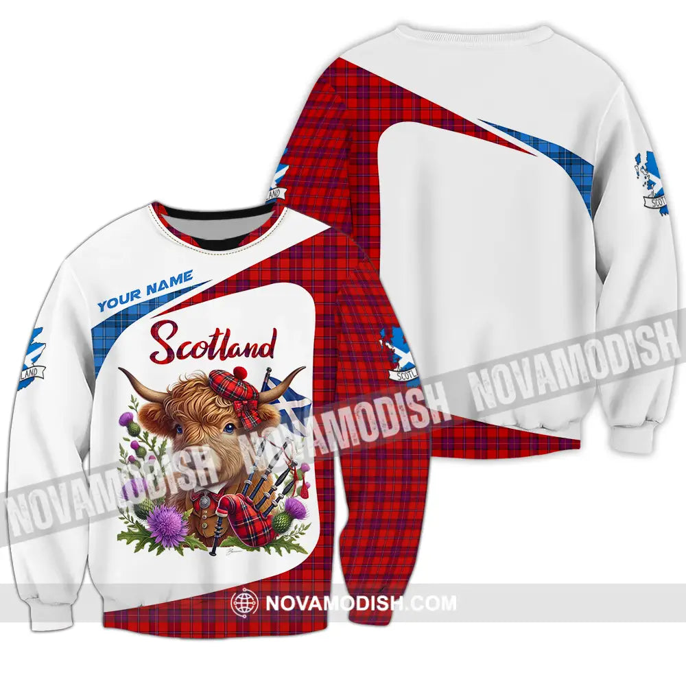 Unisex Shirt - Custom Text Shirt Scotland Highland Cow Shirt Long Sleeve / S T-shirt