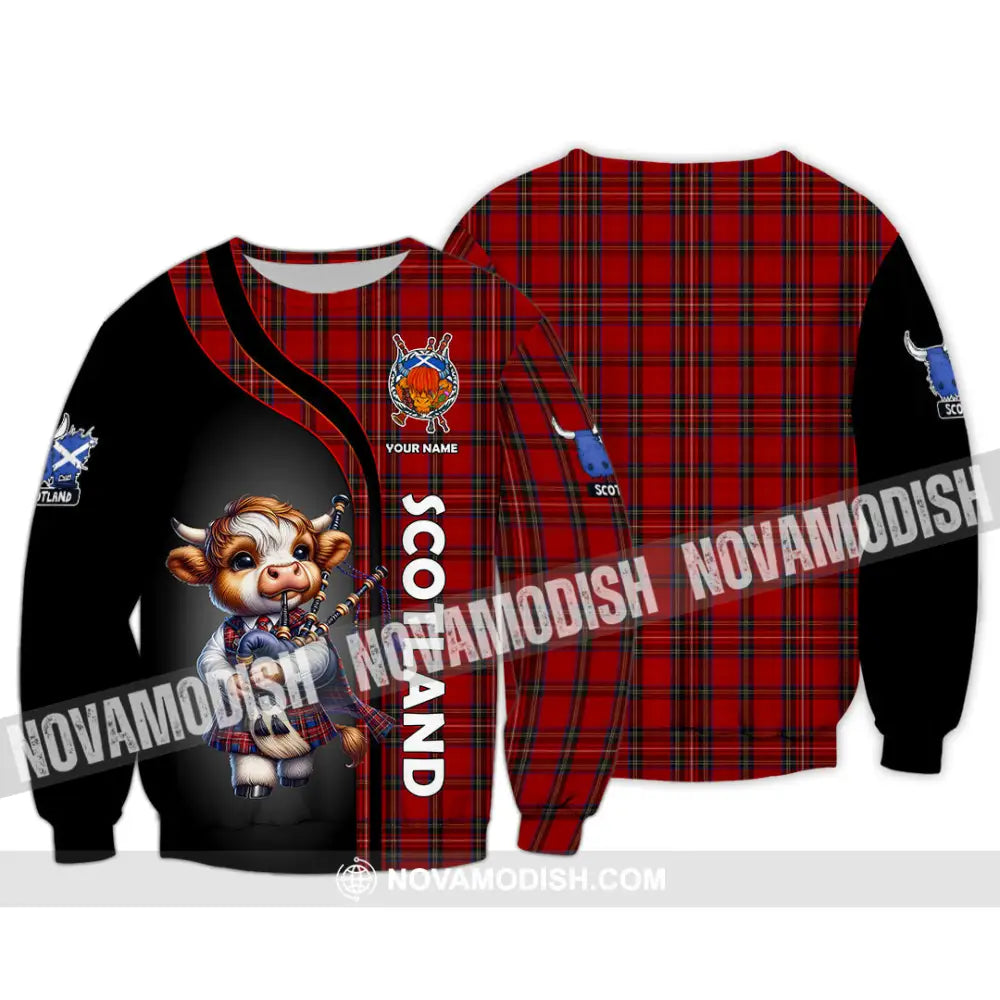 Unisex Shirt - Custom Text Shirt Scotland Highland Cow Shirt Long Sleeve / S T-shirt