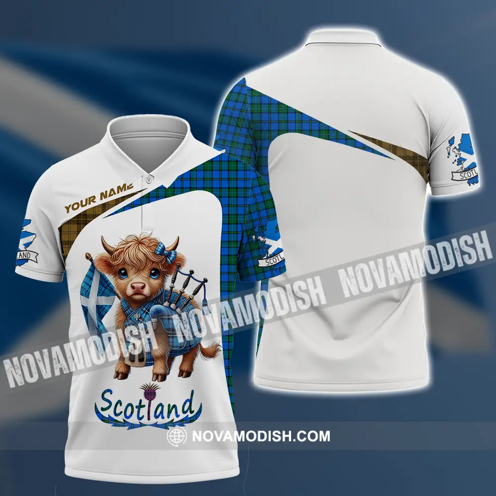 Unisex Shirt - Custom Text Shirt Scotland Highland Cow Shirt Polo Shirt / S T-shirt
