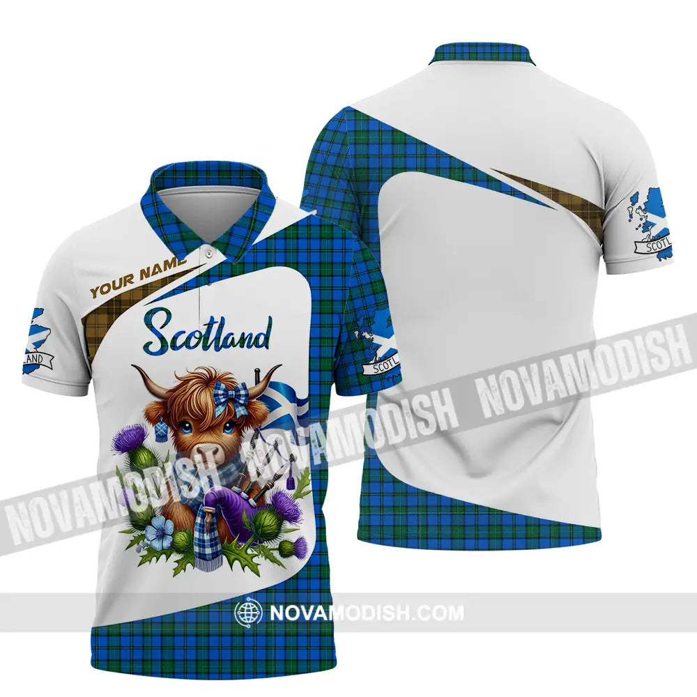 Unisex Shirt - Custom Text Shirt Scotland Highland Cow Shirt Polo Shirt / S T-shirt