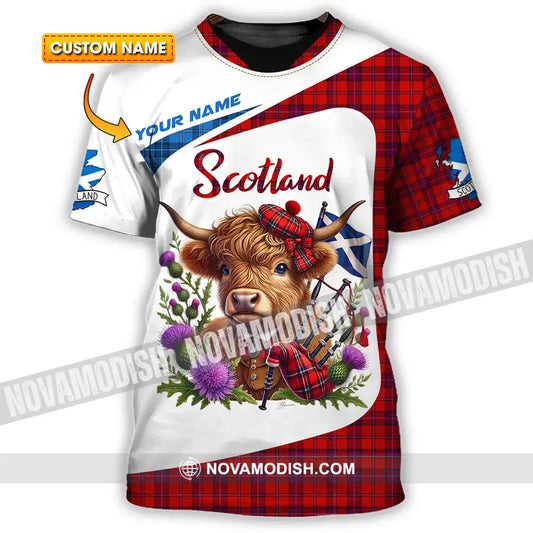 Unisex Shirt - Custom Text Shirt Scotland Highland Cow Shirt T-shirt