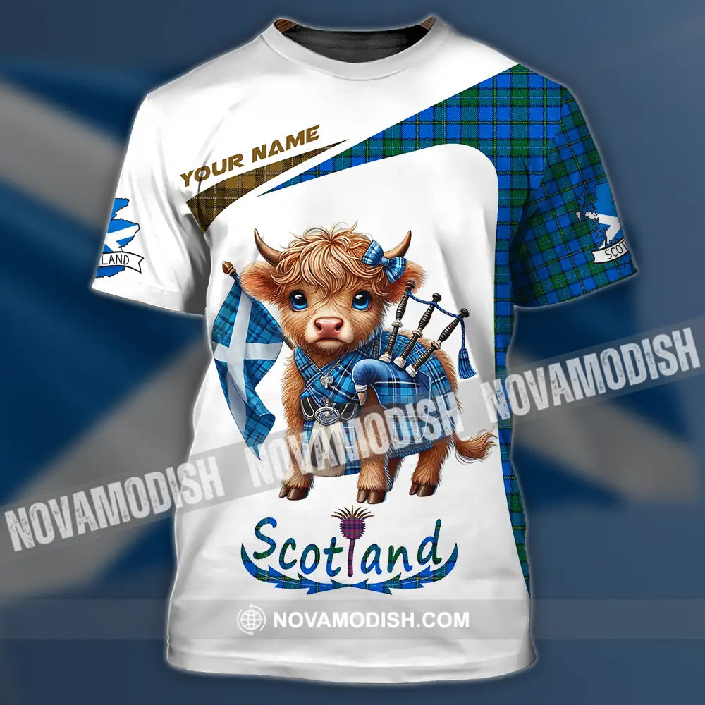 Unisex Shirt - Custom Text Shirt Scotland Highland Cow Shirt T-Shirt / S T-shirt