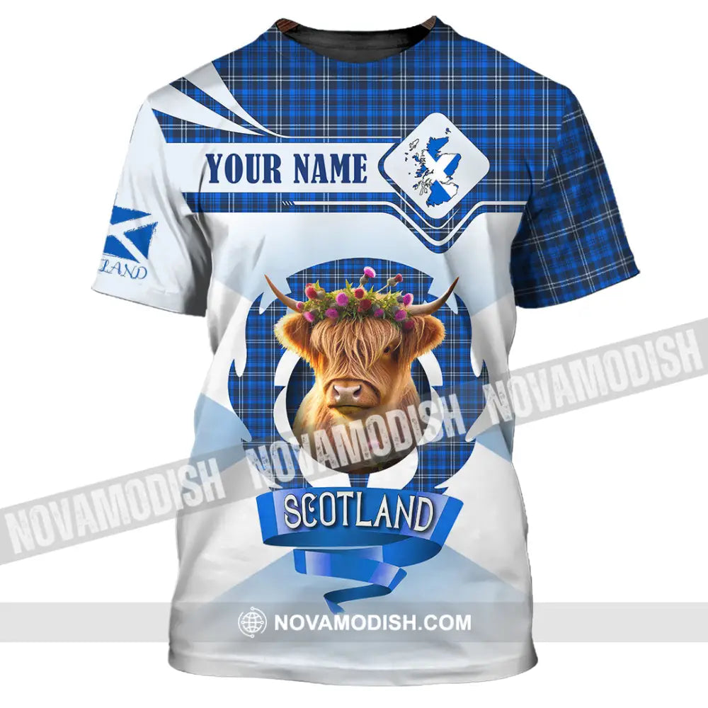 Unisex Shirt - Custom Text Shirt Scotland Highland Cow Shirt T-Shirt / S T-shirt