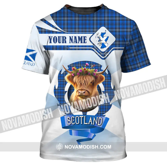 Unisex Shirt - Custom Text Shirt Scotland Highland Cow Shirt T-Shirt / S T-shirt