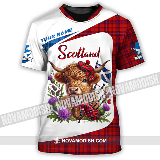 Unisex Shirt - Custom Text Shirt Scotland Highland Cow Shirt T-Shirt / S T-shirt