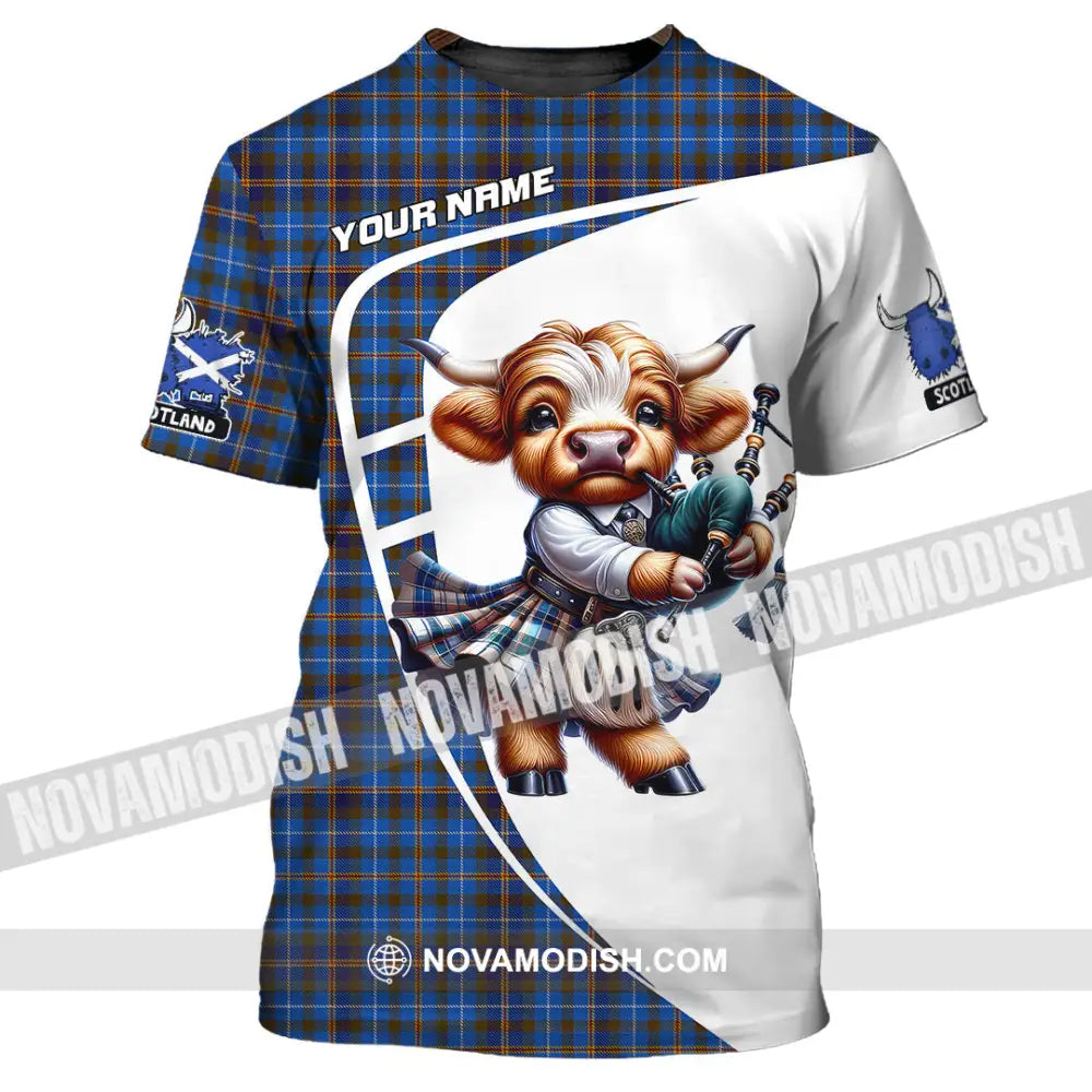 Unisex Shirt - Custom Text Shirt Scotland Highland Cow Shirt T-Shirt / S T-shirt