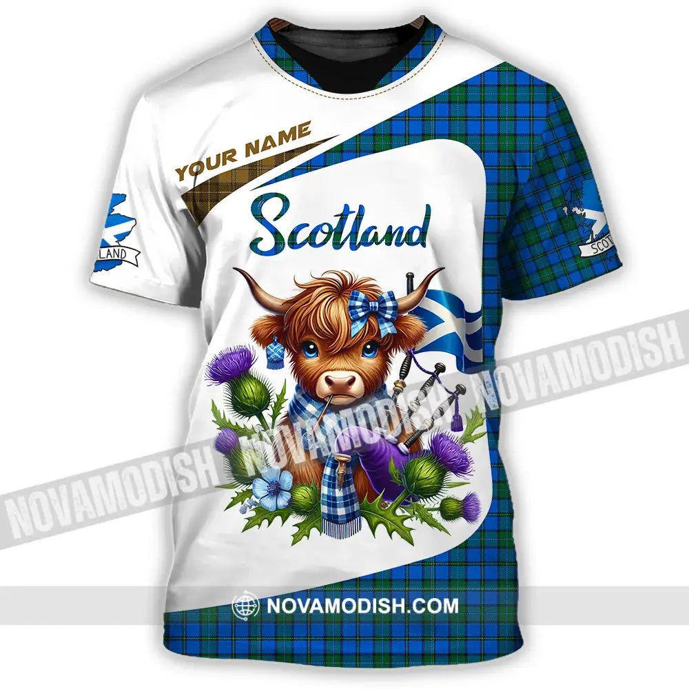 Unisex Shirt - Custom Text Shirt Scotland Highland Cow Shirt T-Shirt / S T-shirt