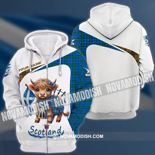 Unisex Shirt - Custom Text Shirt Scotland Highland Cow Shirt Zipper Hoodie / S T-shirt