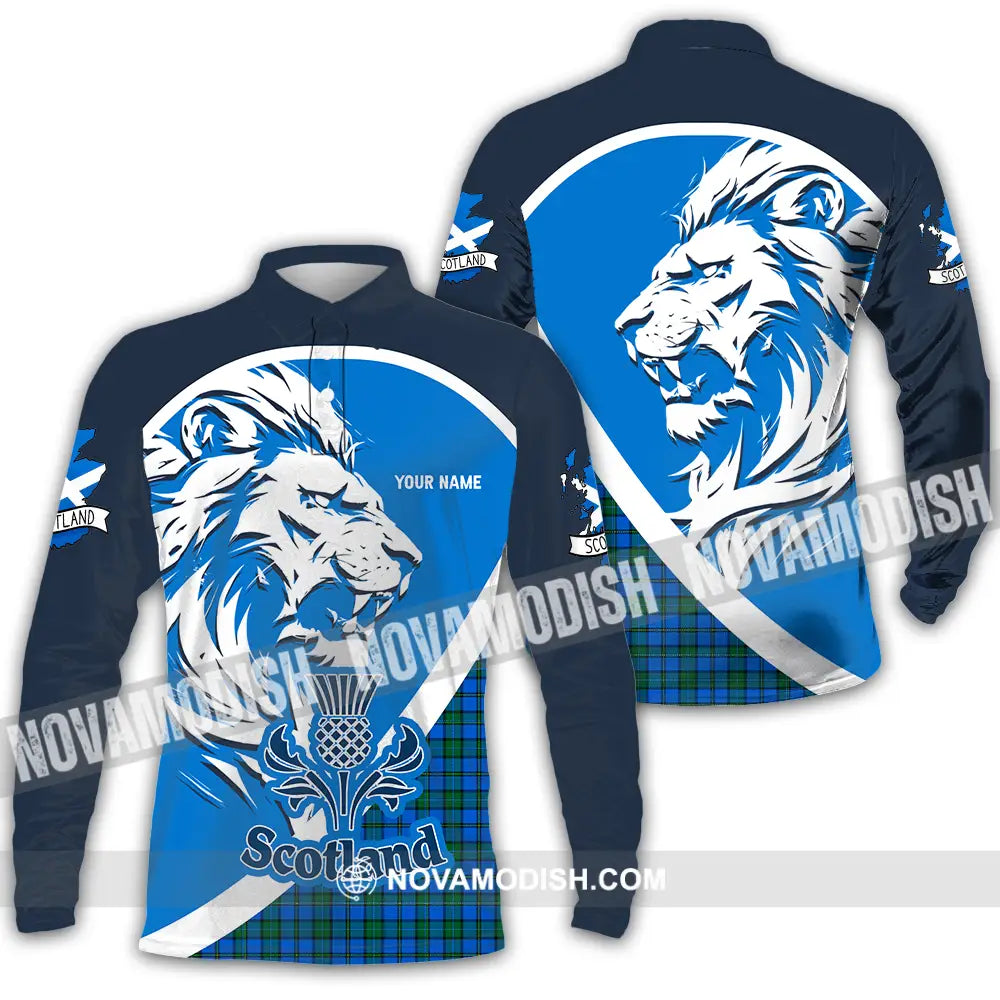Unisex Shirt - Custom Text Shirt Scotland Shirt Long Sleeve Polo / S T-shirt