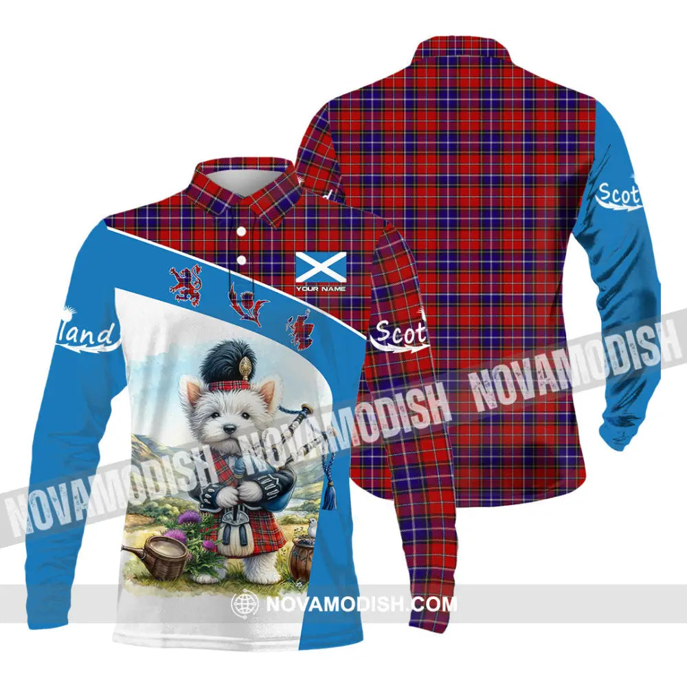 Unisex Shirt - Custom Text Shirt Scotland Shirt Long Sleeve Polo / S T-shirt