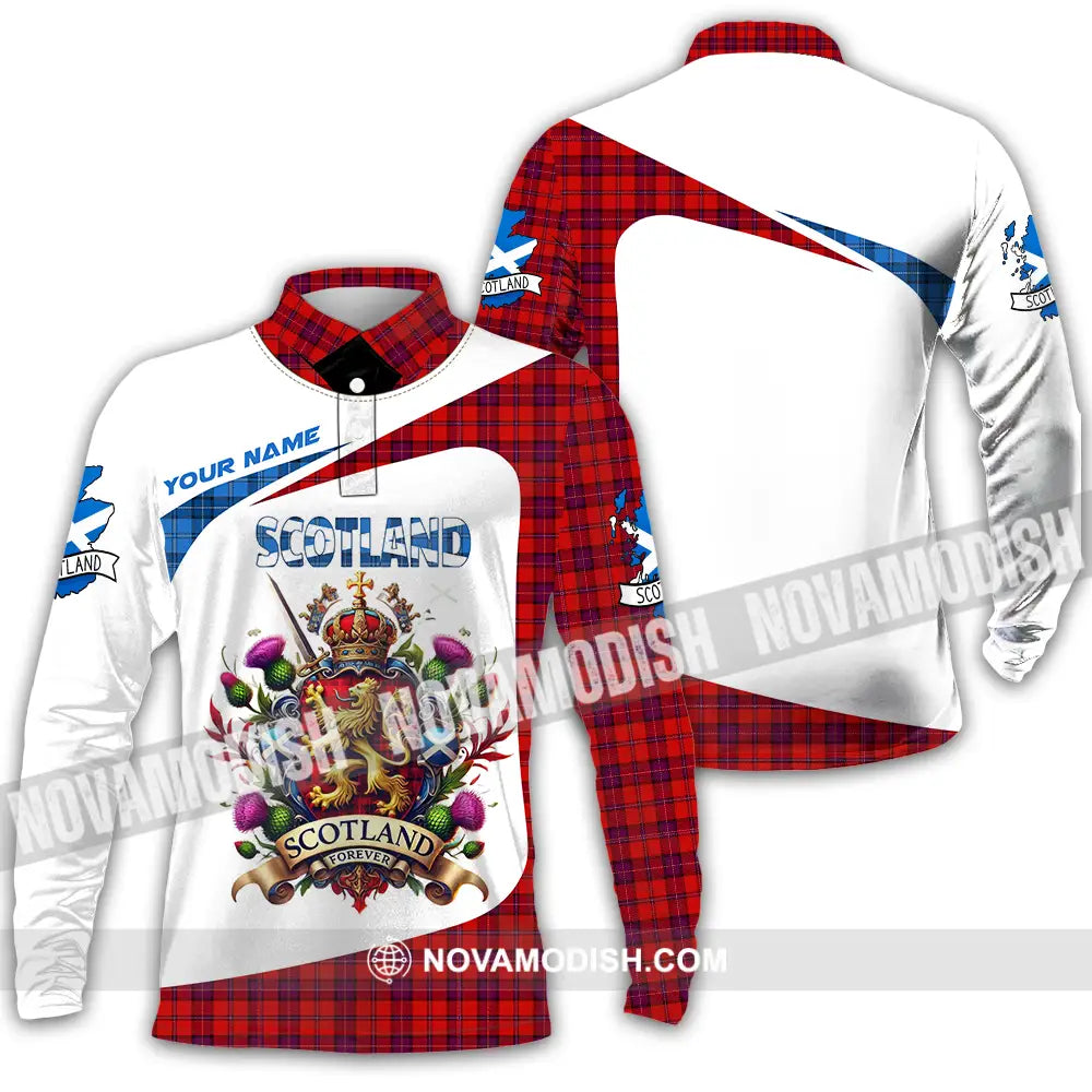Unisex Shirt - Custom Text Shirt Scotland Shirt Long Sleeve Polo / S T-shirt