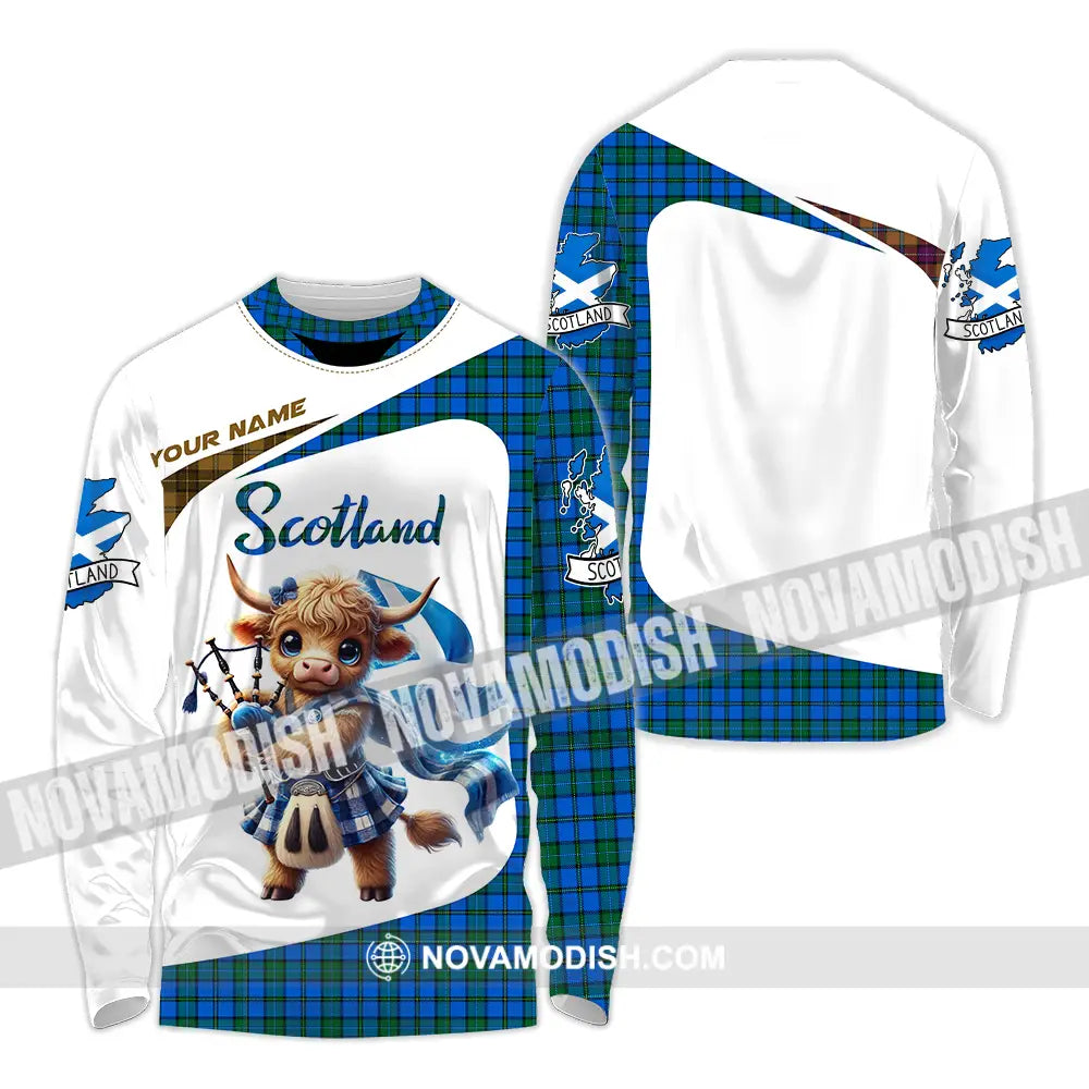 Unisex Shirt - Custom Text Scotland Long Sleeve / S T-Shirt