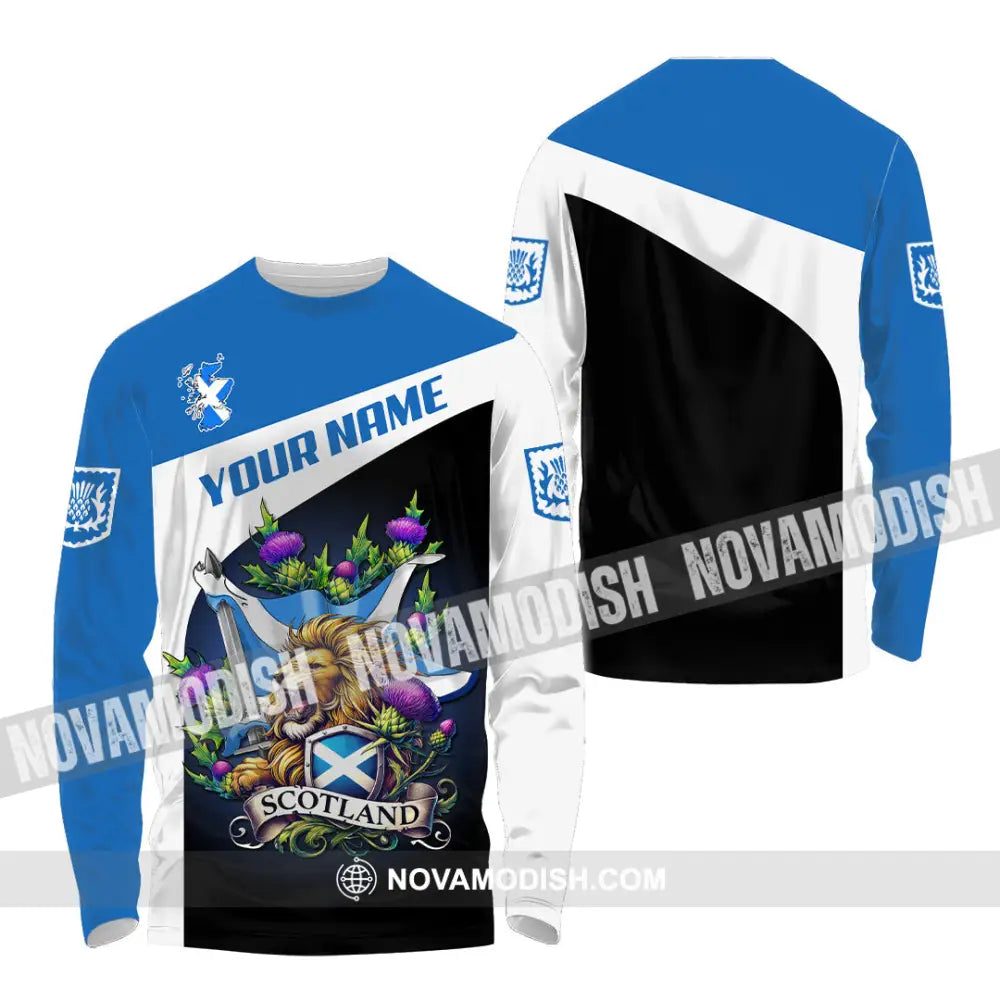 Unisex Shirt - Custom Text Shirt Scotland Shirt Long Sleeve Shirt / S T-shirt