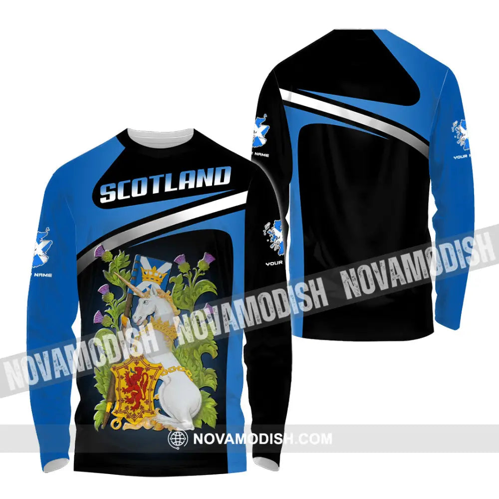 Unisex Shirt - Custom Text Shirt Scotland Shirt Long Sleeve Shirt / S T-shirt