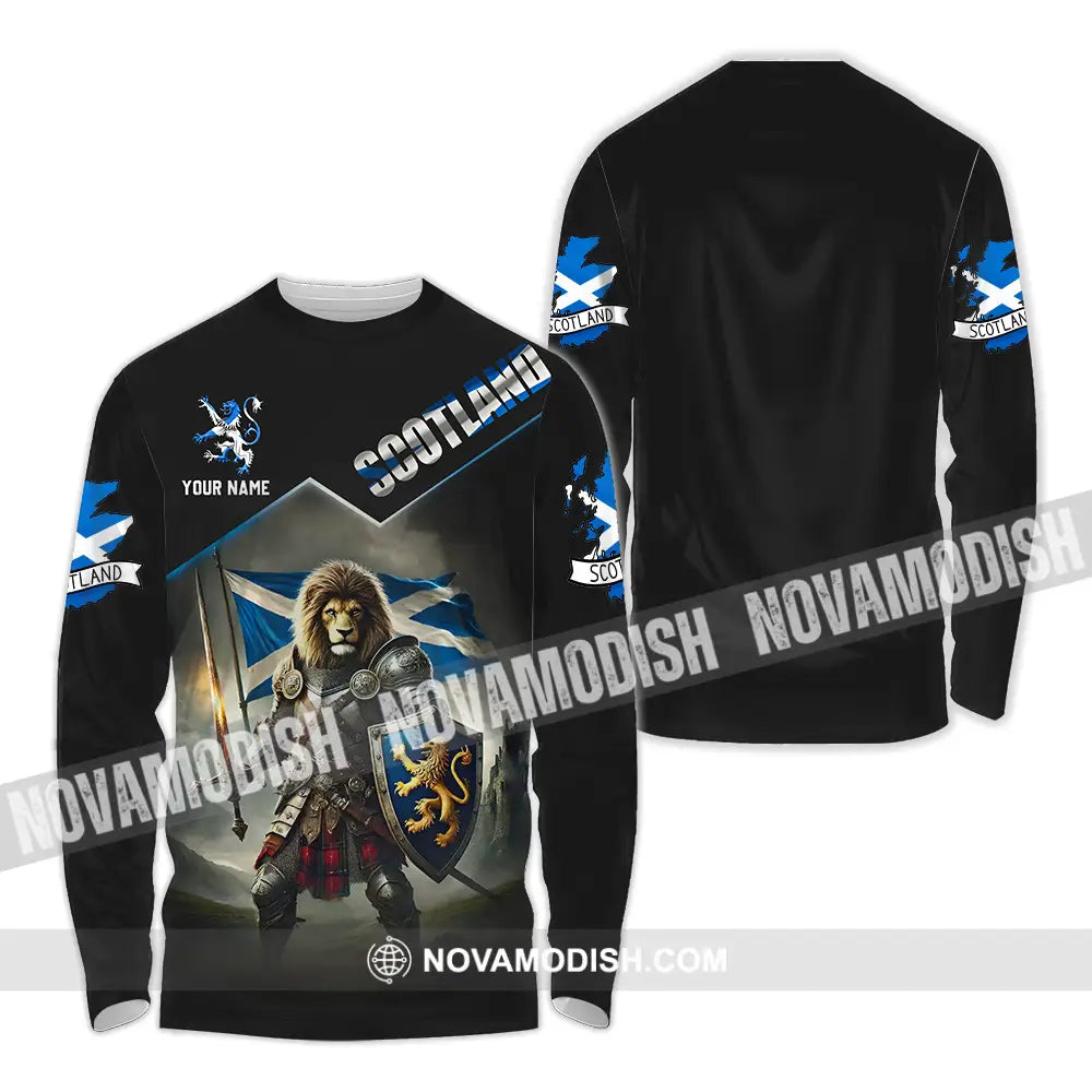 Unisex Shirt - Custom Text Shirt Scotland Long Sleeve Shirt / S T-shirt