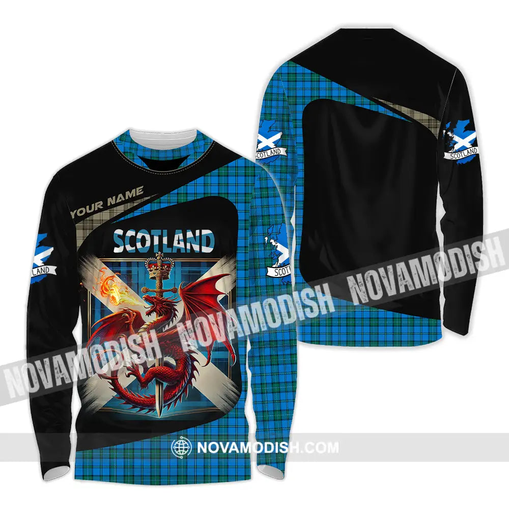 Unisex Shirt - Custom Text Shirt Scotland Shirt Long Sleeve Shirt / S T-shirt
