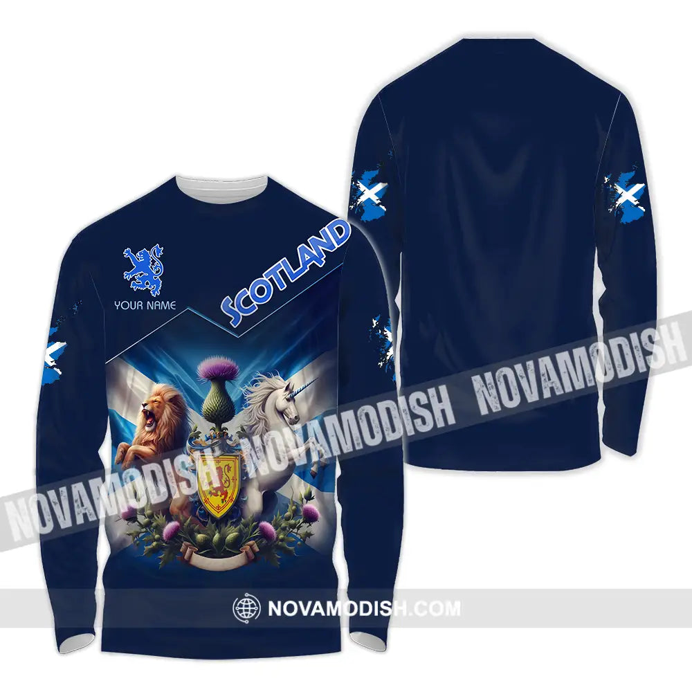 Unisex Shirt - Custom Text Shirt Scotland Shirt Long Sleeve Shirt / S T-shirt