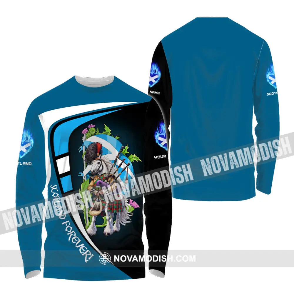 Unisex Shirt - Custom Text Shirt Scotland Shirt Long Sleeve Shirt / S T-shirt