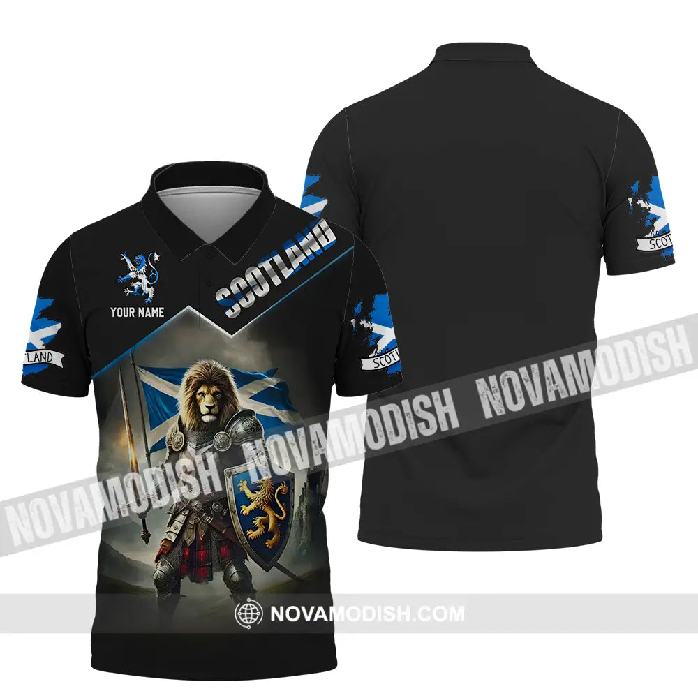 Unisex Shirt - Custom Text Shirt Scotland Polo Shirt / S T-shirt